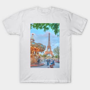 Eiffel Tower with carousel T-Shirt